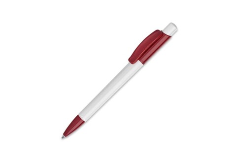 Kugelschreiber Kamal hardcolour - Weiss / Dunkelrot bedrucken, Art.-Nr. LT80915-N0120
