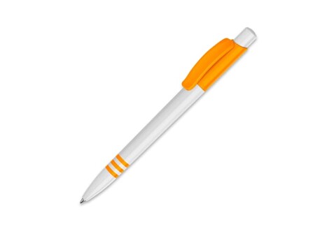 Kugelschreiber Tropic hardcolour - Weiss / Orange bedrucken, Art.-Nr. LT80918-N0126