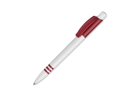 Kugelschreiber Tropic hardcolour - Weiss / Dunkelrot bedrucken, Art.-Nr. LT80918-N0120