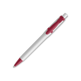 Kugelschreiber Olly hardcolour - Weiss / Rosa bedrucken, Art.-Nr. LT80940-N0176