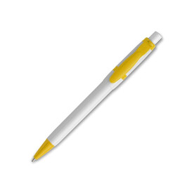 Kugelschreiber Olly hardcolour - Weiss / Gelb bedrucken, Art.-Nr. LT80940-N0141 Kugelschreiber Olly hardcolour - Weiss / Gelb bedrucken, Art.-Nr. LT80940-N0141