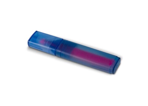 Textmarker aus R-PET-Material - Blau / Rosa bedrucken, Art.-Nr. LT81286-N1176