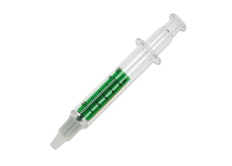 Spritzen-Textmarker - Transparent Grün bedrucken, Art.-Nr. LT81458-N0431