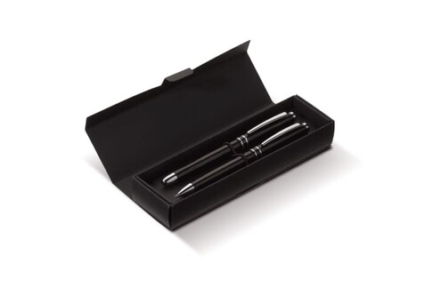 Metall Rollerball Two Stripes - Schwarz bedrucken, Art.-Nr. LT82365-N0002