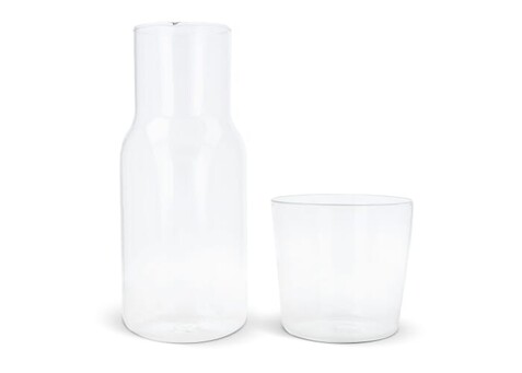 Karaffe 550ml und Trinkglas 250ml Set - Transparent bedrucken, Art.-Nr. LT82835-N0004