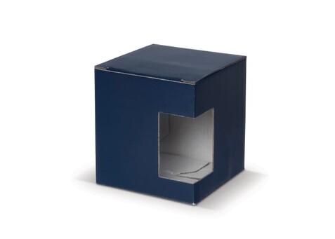Verpackung Tassen mit Fenster - Blau bedrucken, Art.-Nr. LT83200-N0011