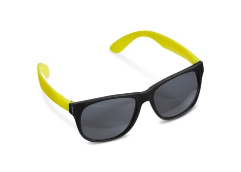 Sonnenbrille Neon UV400 - Schwarz / Gelb bedrucken, Art.-Nr. LT86703-N0241