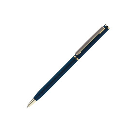 Metallkugelschreiber Slim mit Gold Applikation - Blau bedrucken, Art.-Nr. LT87060-N0011