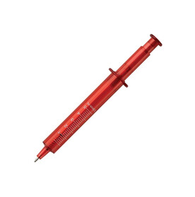 Spritzenstift transparent - Transparent / Rot bedrucken, Art.-Nr. LT87227-N0421
