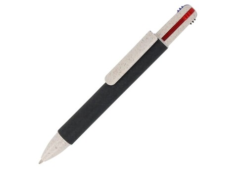 Papierkugelchreiber mit 4 Schreibfarben - Schwarz bedrucken, Art.-Nr. LT87256-N0002 Papierkugelchreiber mit 4 Schreibfarben - Schwarz bedrucken, Art.-Nr. LT87256-N0002