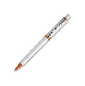 Kugelschreiber Raja hardcolour - Weiss / Orange bedrucken, Art.-Nr. LT87520-N0126 Kugelschreiber Raja hardcolour - Weiss / Orange bedrucken, Art.-Nr. LT87520-N0126