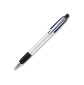 Kugelschreiber Semyr Grip Colour hardcolour - Weiss / Dunkelblau bedrucken, Art.-Nr. LT87536-N0110 Kugelschreiber Semyr Grip Colour hardcolour - Weiss / Dunkelblau bedrucken, Art.-Nr. LT87536-N0110