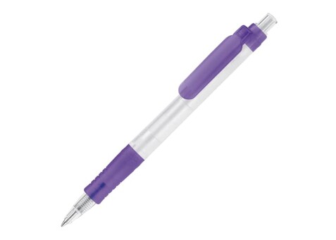 Kugelschreiber Vegetal Pen Clear Transparent - Ecru / Purple bedrucken, Art.-Nr. LT87540-N5472