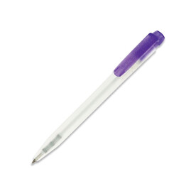 Kugelschreiber Ingeo TM Pen Clear Transparent - Mattes Lila bedrucken, Art.-Nr. LT87543-N5472