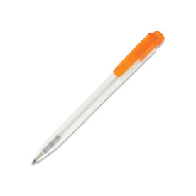 Kugelschreiber Ingeo TM Pen Clear Transparent - Ecru / Orange bedrucken, Art.-Nr. LT87543-N5426