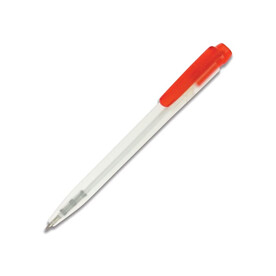 Kugelschreiber Ingeo TM Pen Clear Transparent - Gefrostet Rot bedrucken, Art.-Nr. LT87543-N5421