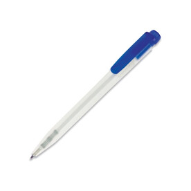 Kugelschreiber Ingeo TM Pen Clear Transparent - Gefrostet Blau bedrucken, Art.-Nr. LT87543-N5411