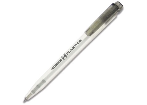 Kugelschreiber Ingeo TM Pen Clear Transparent - Gefrostet Schwarz bedrucken, Art.-Nr. LT87543-N5402