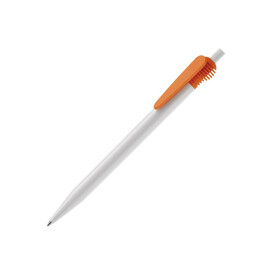 Kugelschreiber Cosmo Hardcolour - Weiss / Orange bedrucken, Art.-Nr. LT87610-N0126