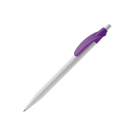 Kugelschreiber Cosmo Hardcolour - Weiss / Purple bedrucken, Art.-Nr. LT87612-N0172