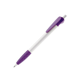 Kugelschreiber Cosmo Grip HC - Weiss / Purple bedrucken, Art.-Nr. LT87620-N0172