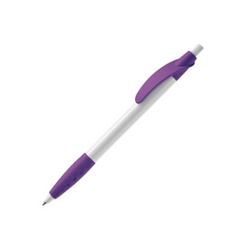 Kugelschreiber Cosmo Grip HC - Weiss / Purple bedrucken, Art.-Nr. LT87622-N0172