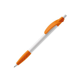 Kugelschreiber Cosmo Grip HC - Weiss / Orange bedrucken, Art.-Nr. LT87622-N0126