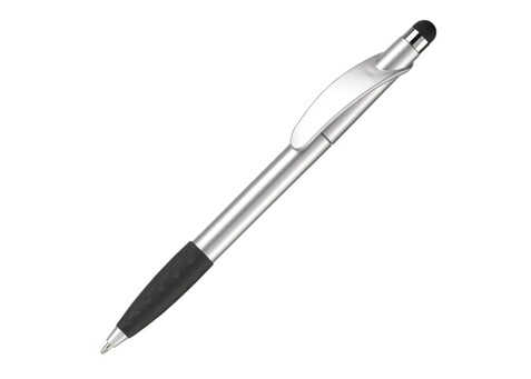 Kugelschreiber Cosmo Stylus - Silber / Schwarz bedrucken, Art.-Nr. LT87695-N0502