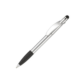 Kugelschreiber Cosmo Stylus - Silber / Schwarz bedrucken, Art.-Nr. LT87695-N0502