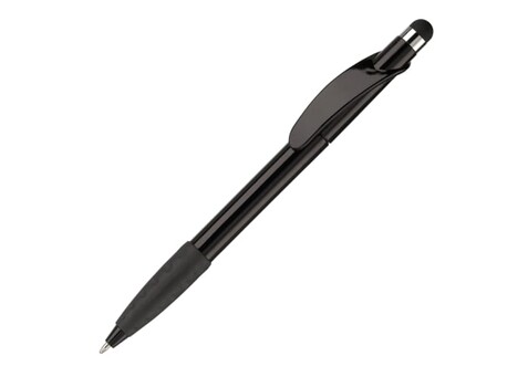 Kugelschreiber Cosmo Stylus - Schwarz / Schwarz bedrucken, Art.-Nr. LT87695-N0202