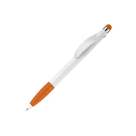 Kugelschreiber Cosmo Stylus - Weiss / Orange bedrucken, Art.-Nr. LT87695-N0126