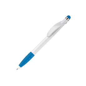 Kugelschreiber Cosmo Stylus - Weiss / Hellblau bedrucken, Art.-Nr. LT87695-N0112