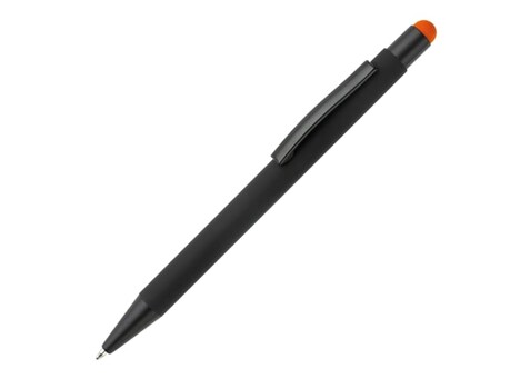 New York schwarz Gummiert Stylus - Schwarz / Orange bedrucken, Art.-Nr. LT87755-N0226