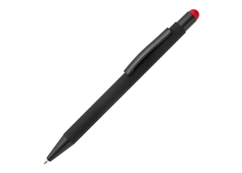 New York schwarz Gummiert Stylus - Schwarz / Rot bedrucken, Art.-Nr. LT87755-N0221