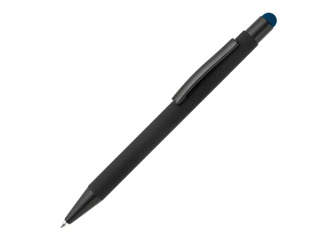 New York schwarz Gummiert Stylus - Schwarz / Dunkelblau bedrucken, Art.-Nr. LT87755-N0210