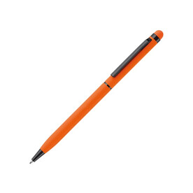 Kugelschreiber Stylus Metall gummiert - Orange bedrucken, Art.-Nr. LT87761-N0026