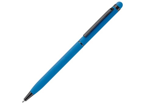 Kugelschreiber Stylus Metall gummiert - Blau bedrucken, Art.-Nr. LT87761-N0011