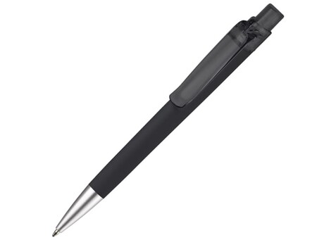 Kugelschreiber Triago gummiert - Schwarz bedrucken, Art.-Nr. LT87765-N0002
