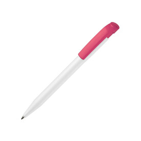 Kugelschreiber S45 Hardcolour - Weiss / Rosa bedrucken, Art.-Nr. LT87771-N0176
