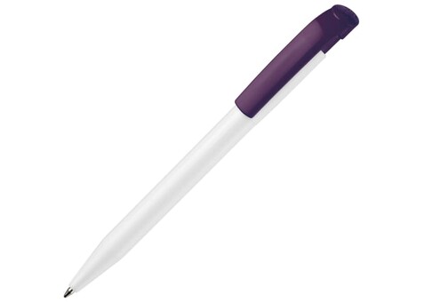 Kugelschreiber S45 Hardcolour - Weiss / Purple bedrucken, Art.-Nr. LT87771-N0172