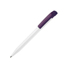 Kugelschreiber S45 Hardcolour - Weiss / Purple bedrucken, Art.-Nr. LT87771-N0172