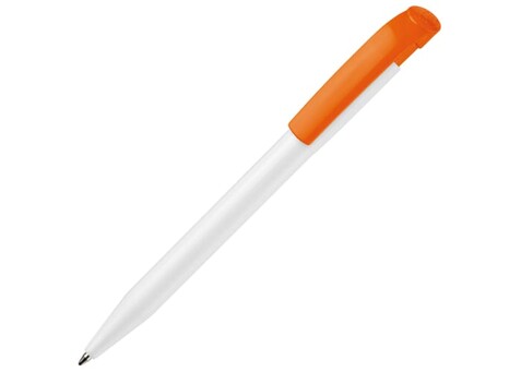 Kugelschreiber S45 Hardcolour - Weiss / Orange bedrucken, Art.-Nr. LT87771-N0126