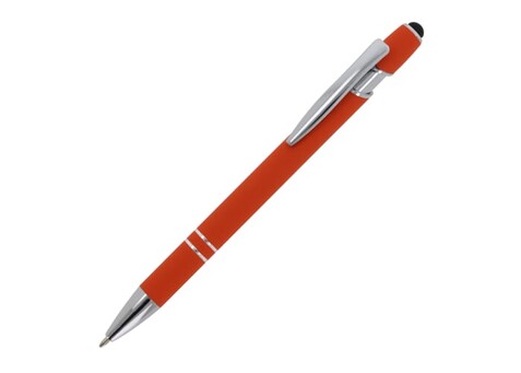 Kugelschreiber Paris Metall Soft Touch - Orange bedrucken, Art.-Nr. LT87782-N0026