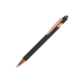 Kugelschreiber Paris Deluxe Metall gummiert - Grau bedrucken, Art.-Nr. LT87783-N0061