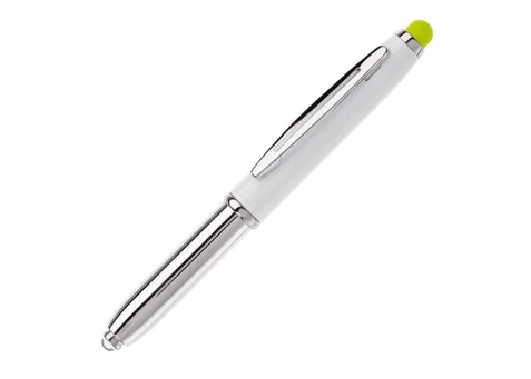 Stylus Kugelschreiber Shine - Weiss / Hellgrün bedrucken, Art.-Nr. LT87794-N0132