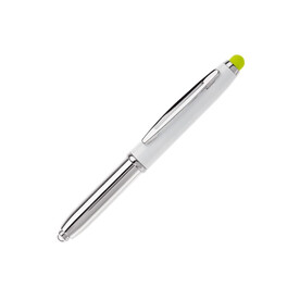 Stylus Kugelschreiber Shine - Weiss / Hellgrün bedrucken, Art.-Nr. LT87794-N0132