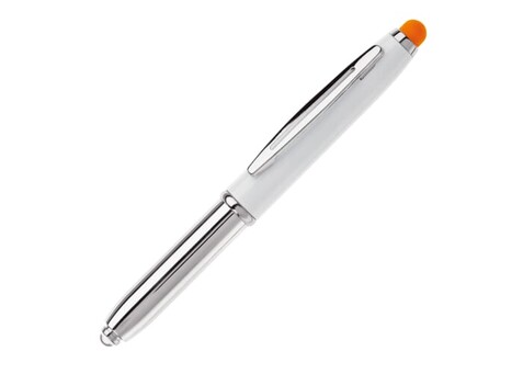 Stylus Kugelschreiber Shine - Weiss / Orange bedrucken, Art.-Nr. LT87794-N0126