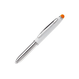 Stylus Kugelschreiber Shine - Weiss / Orange bedrucken, Art.-Nr. LT87794-N0126