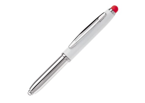 Stylus Kugelschreiber Shine - Weiss / Rot bedrucken, Art.-Nr. LT87794-N0121