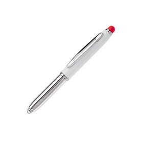 Stylus Kugelschreiber Shine - Weiss / Rot bedrucken, Art.-Nr. LT87794-N0121